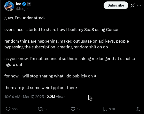 Founder under attack